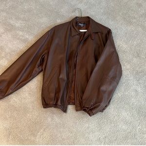 Vintage Ralph Lauren Polo brown leather jacket.